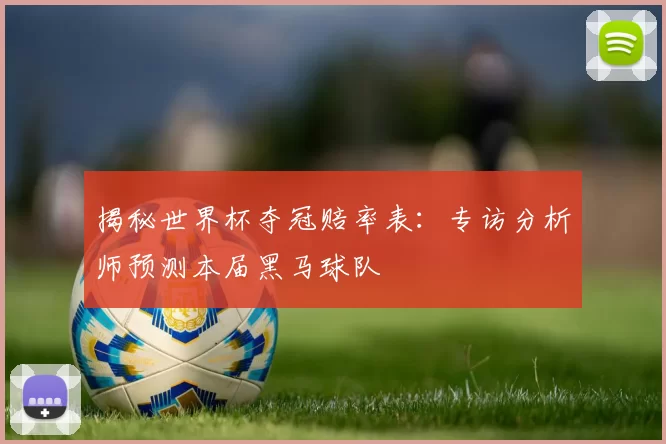 揭秘世界杯夺冠赔率表:专访分析师预测本届黑马球队