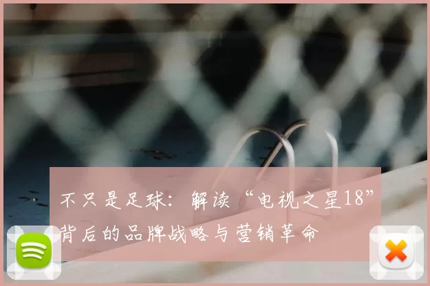 不只是足球：解读“电视之星18”背后的品牌战略与营销革命